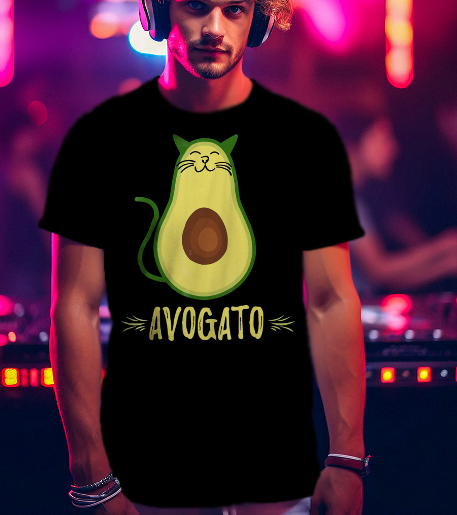 Avogato Avocado Cat Kitty Funny Meow T-Shirt