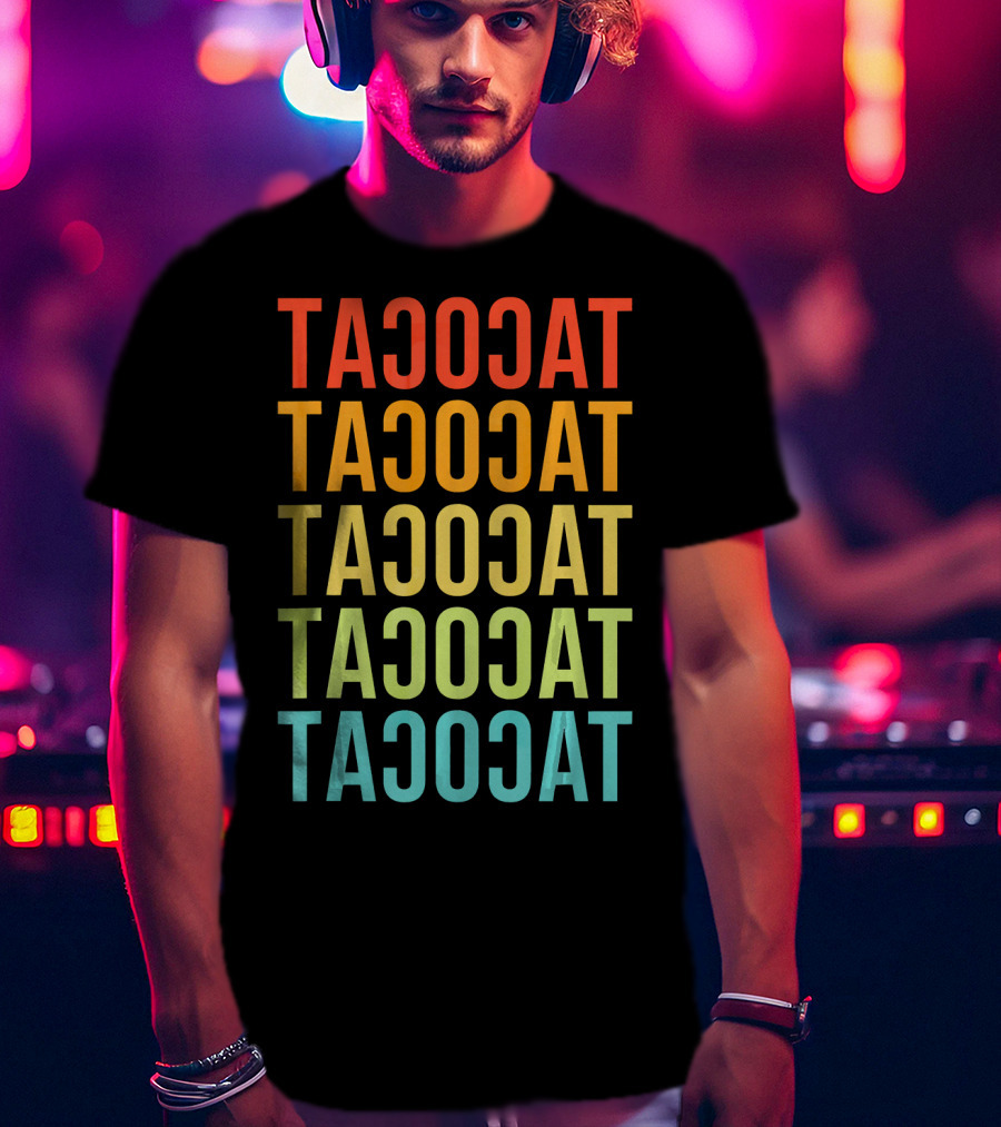 Tacocat Tacocat Tacocat Tacocat Tacocat Spelled Backwards Vintage Taco T-Shirt