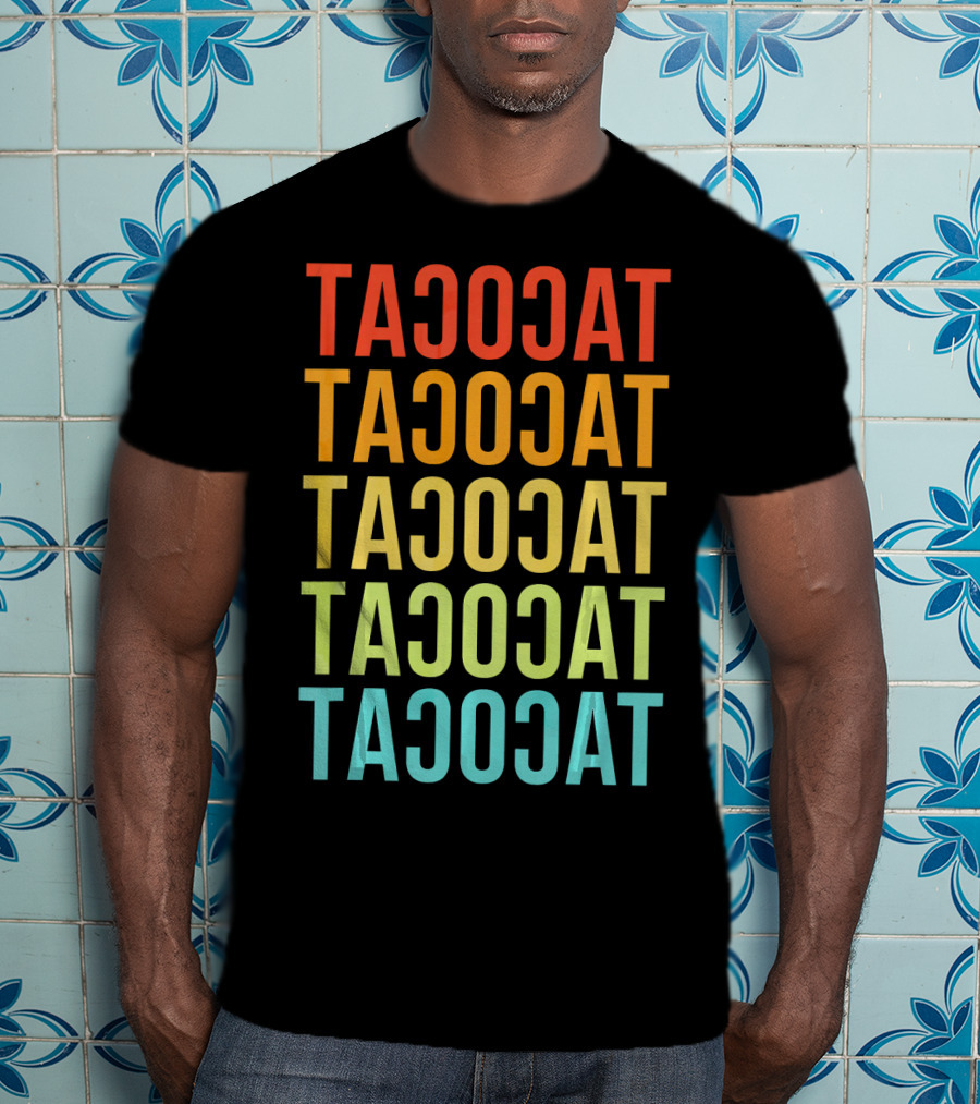 Tacocat Tacocat Tacocat Tacocat Tacocat Spelled Backwards Vintage Taco T-Shirt