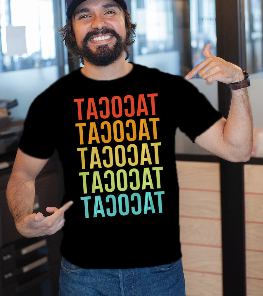 Tacocat Tacocat Tacocat Tacocat Tacocat Spelled Backwards Vintage Taco T-Shirt