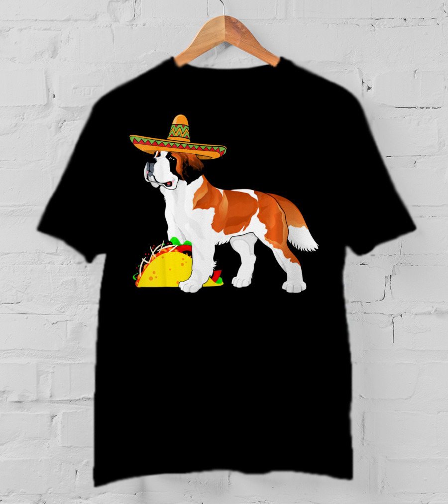 Cinco De Mayo Bernard Sombrero Taco Fun T-Shirt
