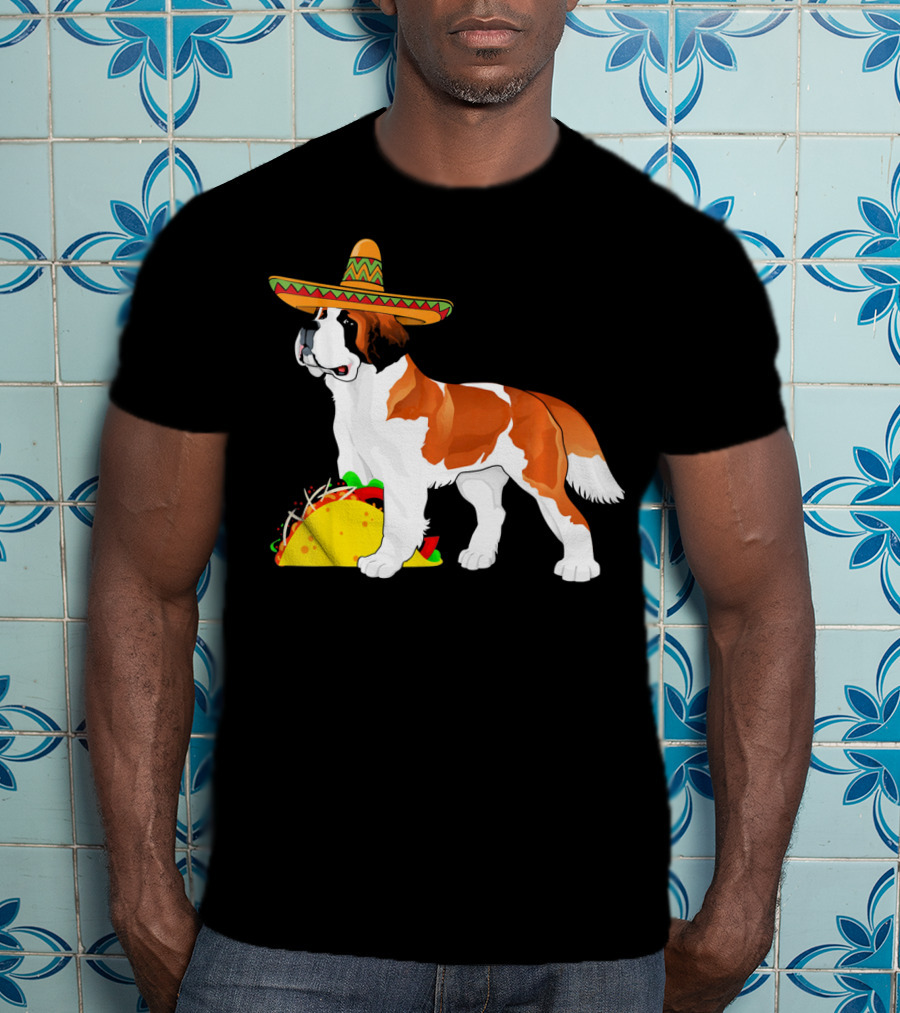 Cinco De Mayo Bernard Sombrero Taco Fun T-Shirt
