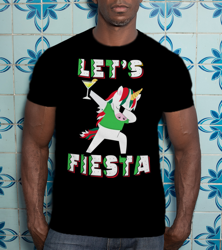 Cinco De Mayo Dabbing Unicorn Let's Fiesta T-Shirt