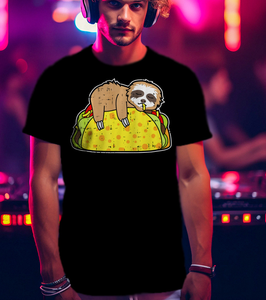 Funny Sloth Taco Cinco De Mayo Tuesday T-Shirt