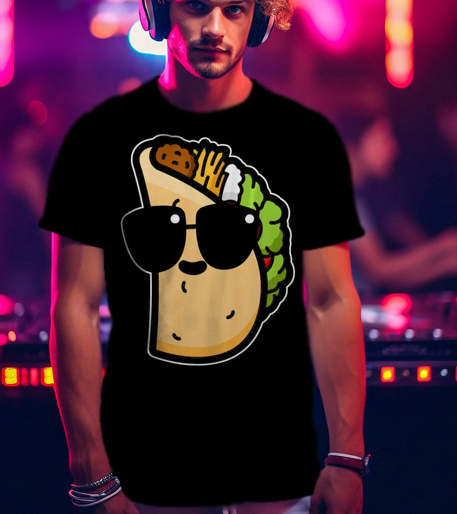 Cool Taco With Sunglasses Funny Cinco De Mayo Food Humor T-Shirt