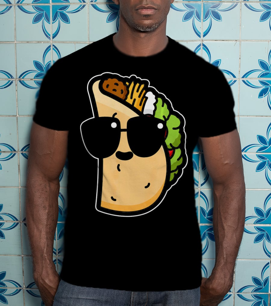 Cool Taco With Sunglasses Funny Cinco De Mayo Food Humor T-Shirt