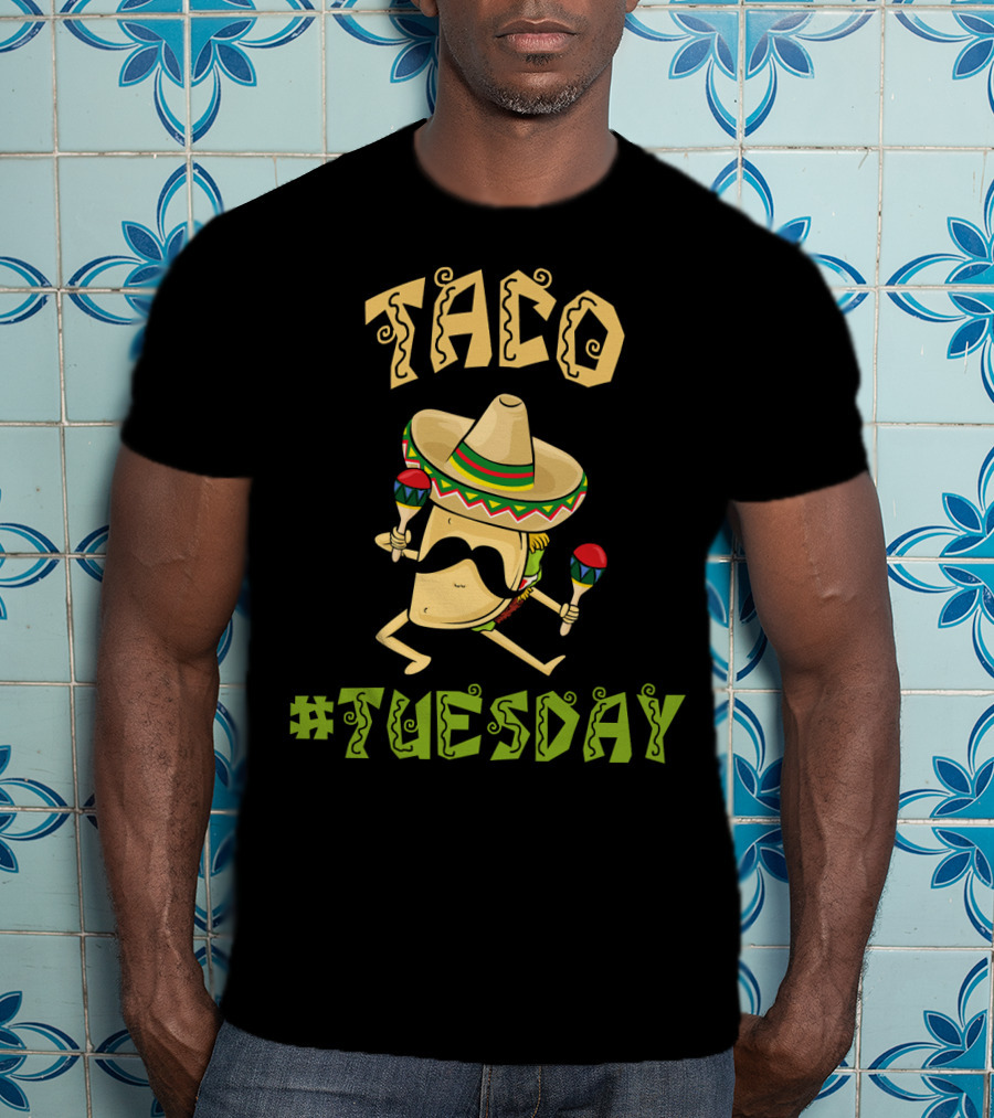 Taco Tuesday Cinco De Mayo Sombrero And Maracas T-Shirt