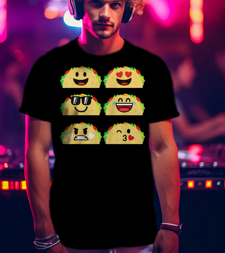 Taco Emoji Cute Cinco De Mayo Fun Expressions T-Shirt