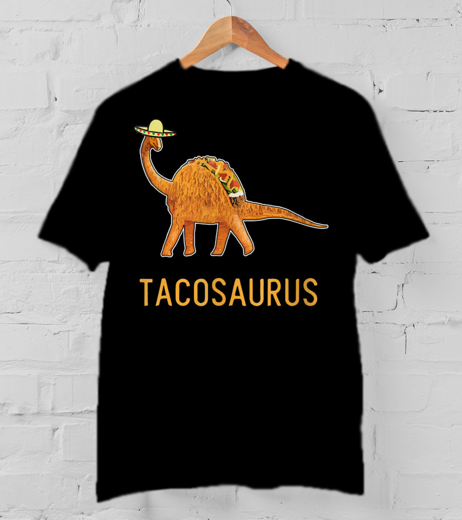 Funny Cinco De Mayo Tacosaurus Dinosaur In Sombrero With Taco Back T-Shirt