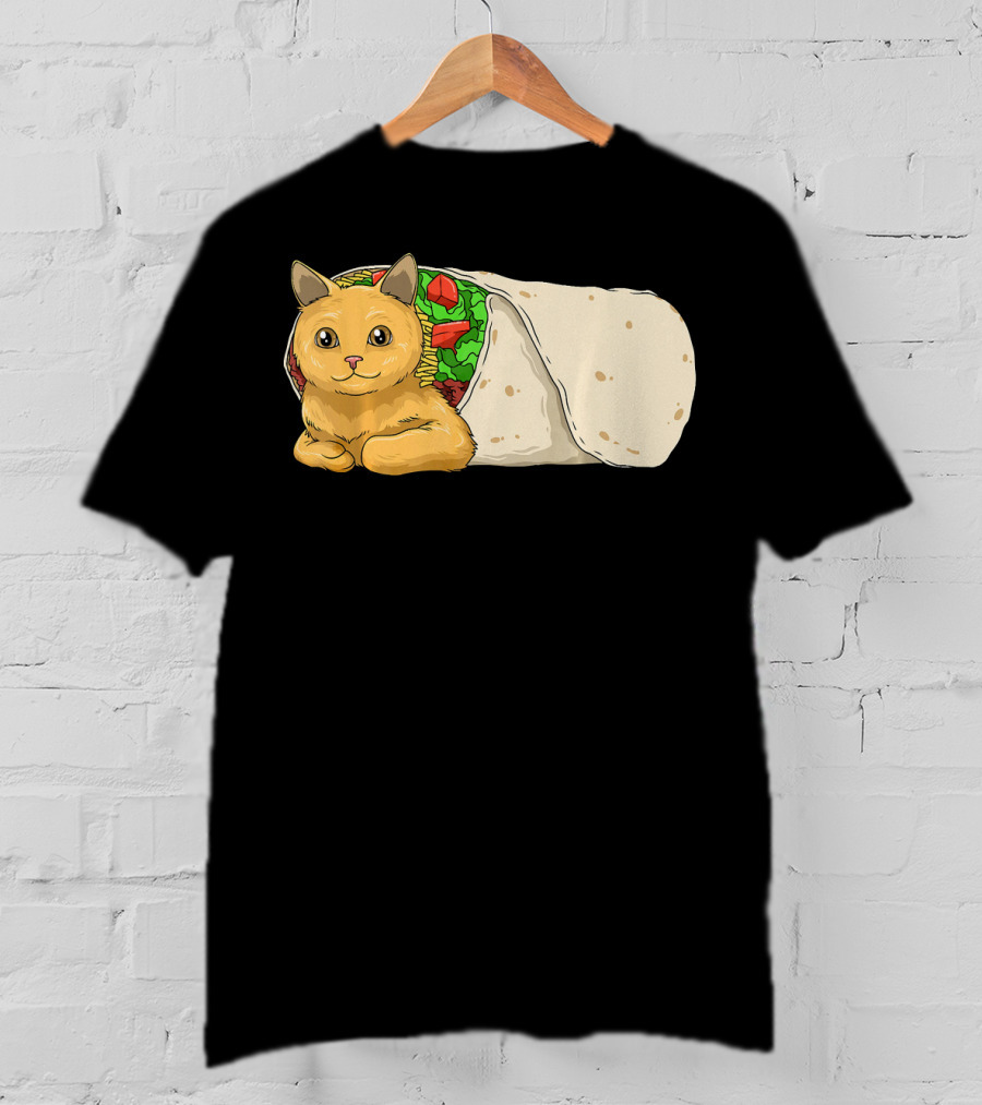 Cat Burrito Mexican Cat Cinco De Mayo Festive Humor T-Shirt