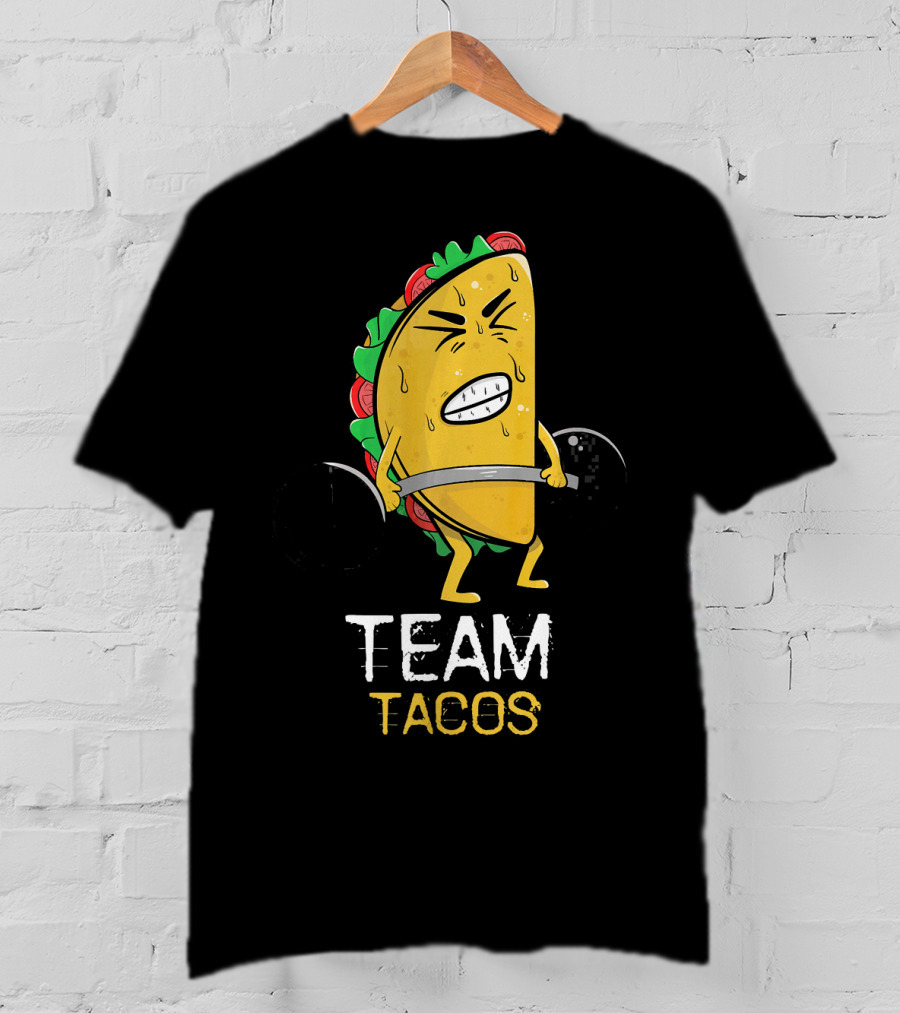 Team Tacos Lifting Facial Expression Sweat Weightlifting T-Shirt