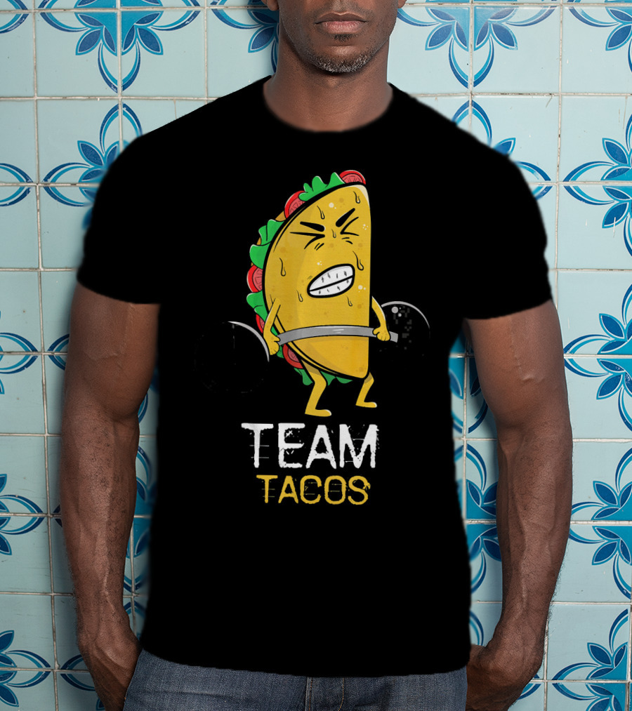 Team Tacos Lifting Facial Expression Sweat Weightlifting T-Shirt