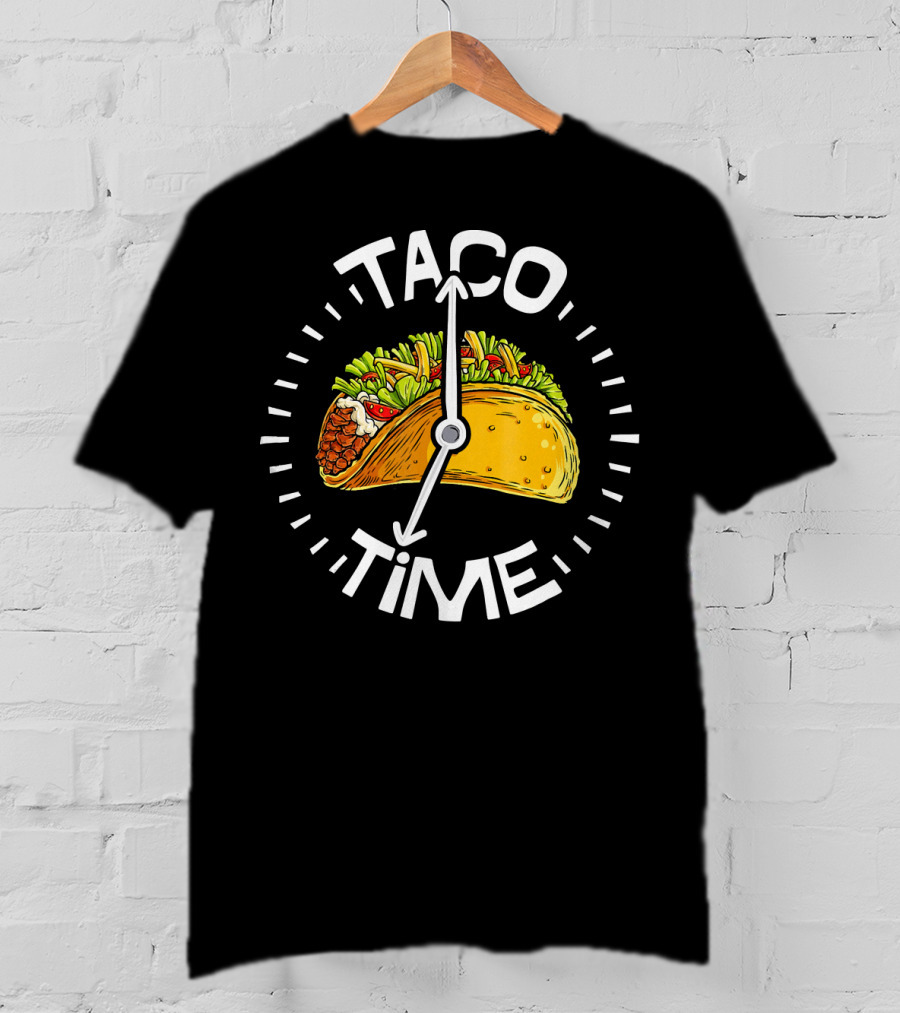Taco Time Cinco De Mayo Clock Design Men T-Shirt