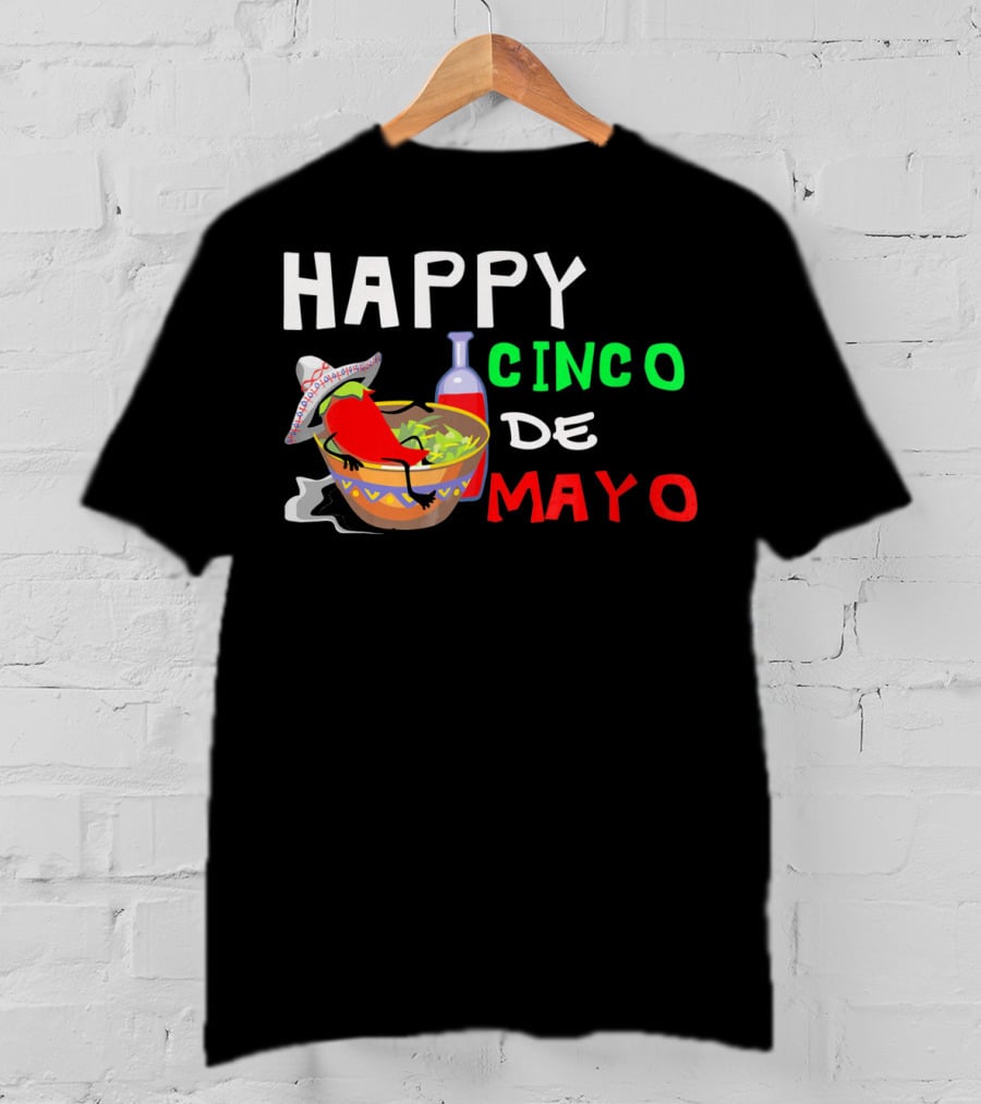 Happy Cinco De Mayo Fiesta Sombrero Chili Salsa T-Shirt
