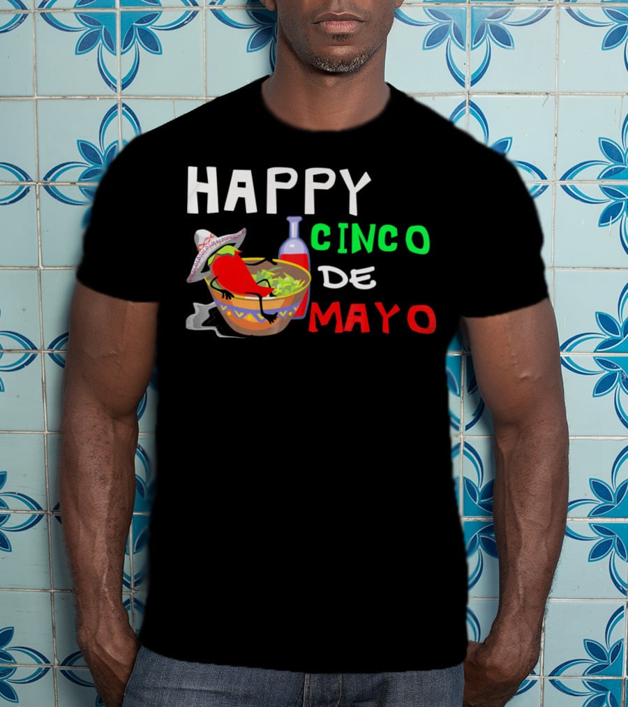 Happy Cinco De Mayo Fiesta Sombrero Chili Salsa T-Shirt