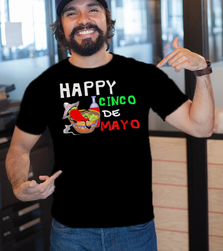 Happy Cinco De Mayo Fiesta Sombrero Chili Salsa T-Shirt