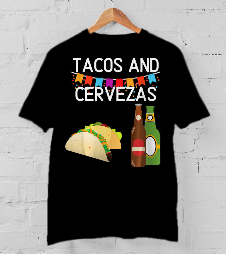 Tacos And Cervezas UberGuber Funny Mexic Beer Fiesta T-Shirt