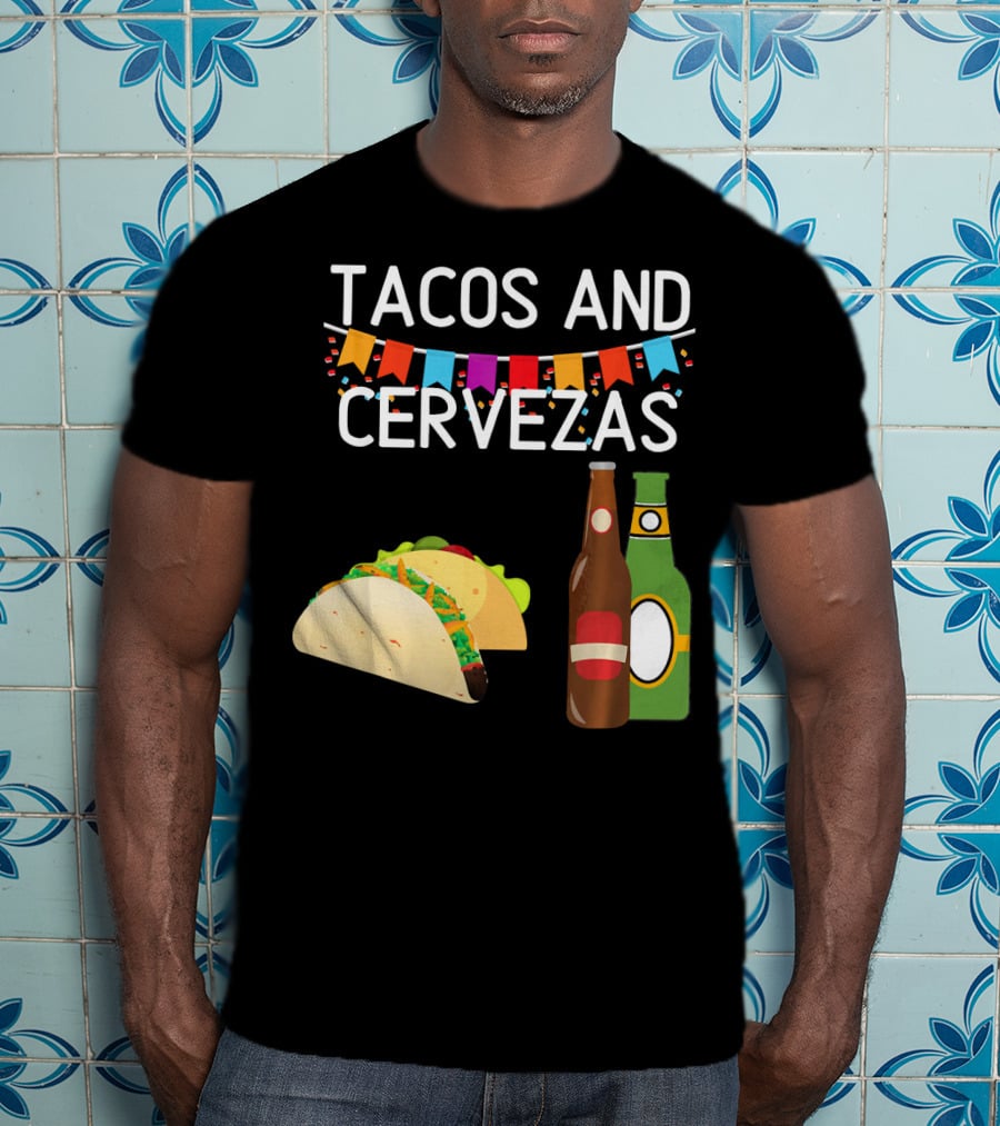 Tacos And Cervezas UberGuber Funny Mexic Beer Fiesta T-Shirt