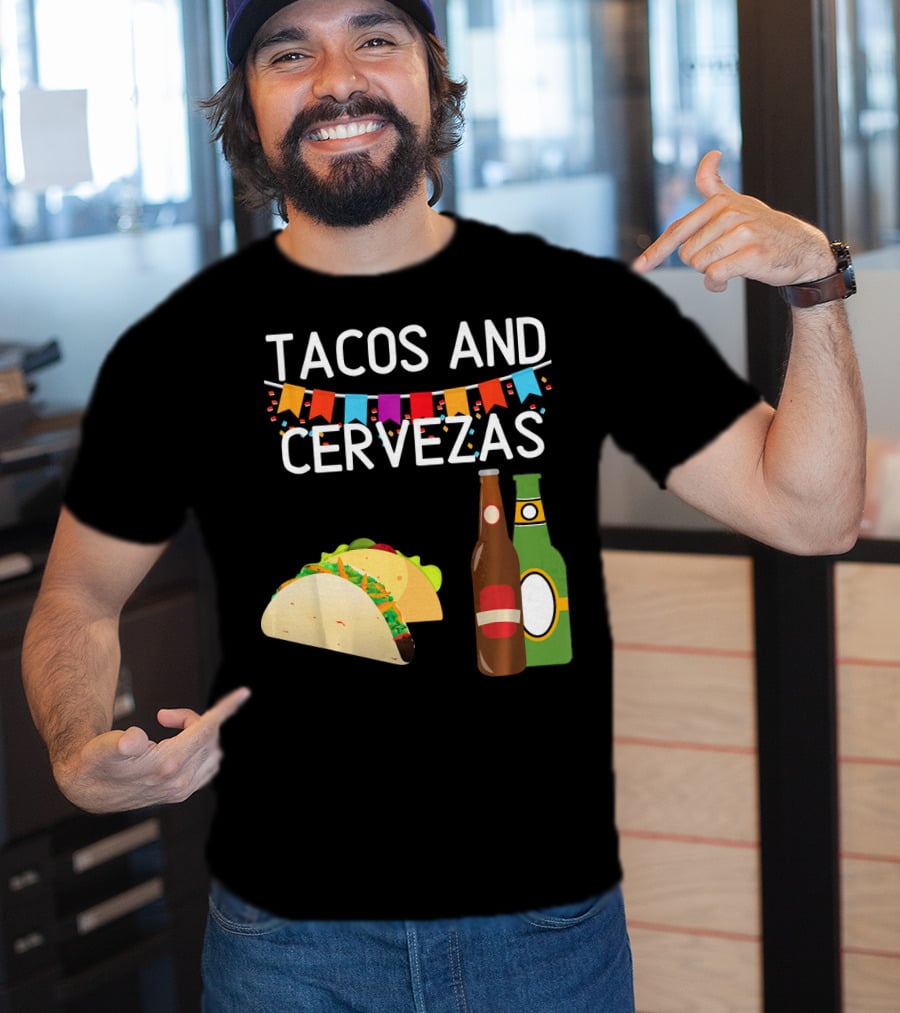 Tacos And Cervezas UberGuber Funny Mexic Beer Fiesta T-Shirt