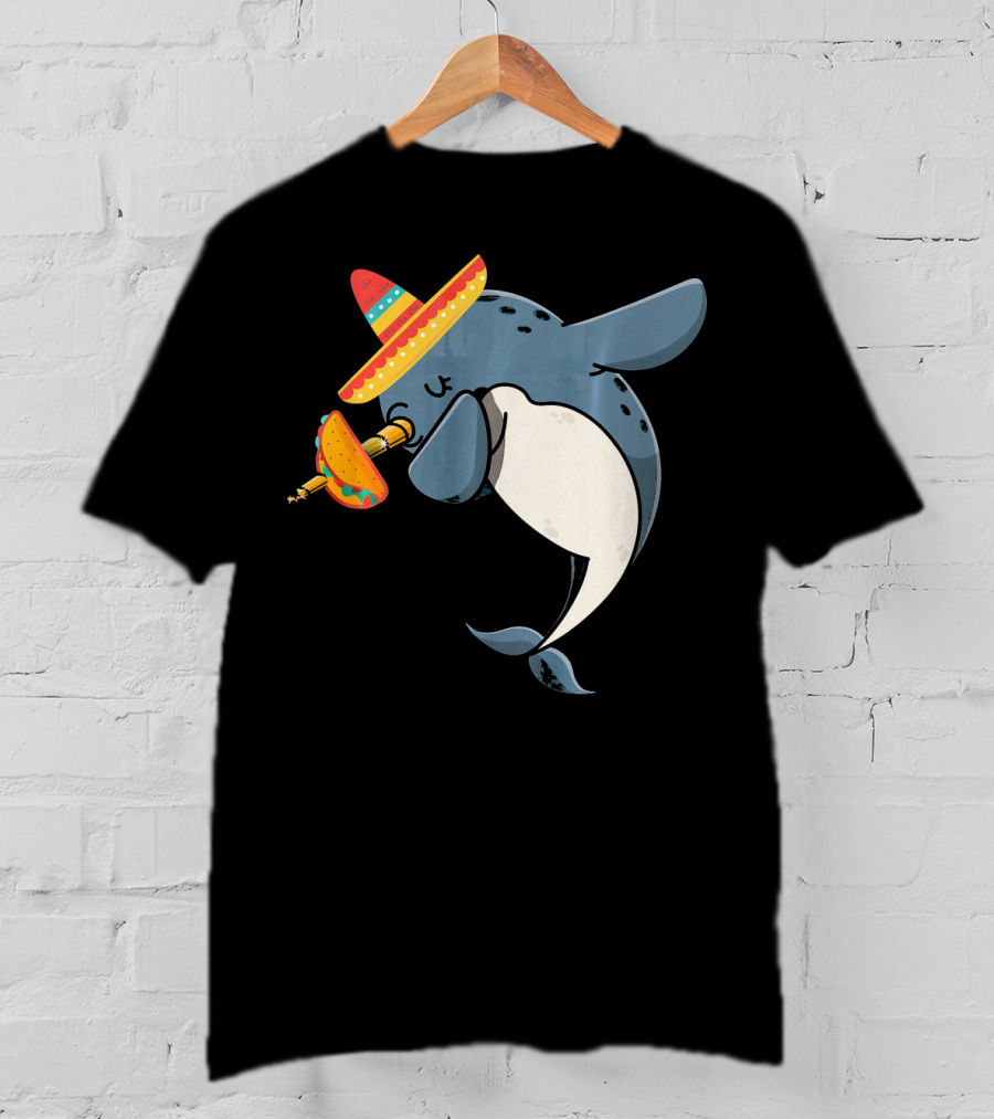 Narwhal Sombrero Taco Cinco De Mayo Funny Narwhal T-Shirt