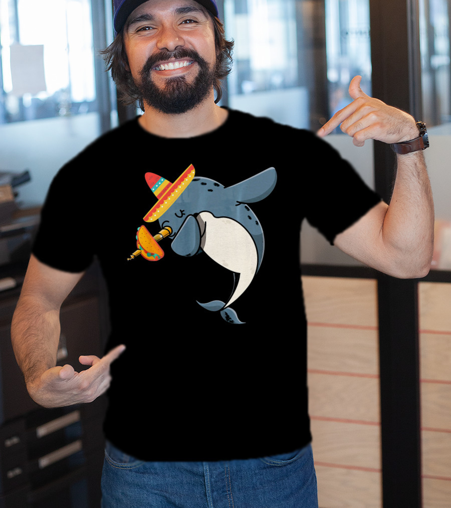Narwhal Sombrero Taco Cinco De Mayo Funny Narwhal T-Shirt