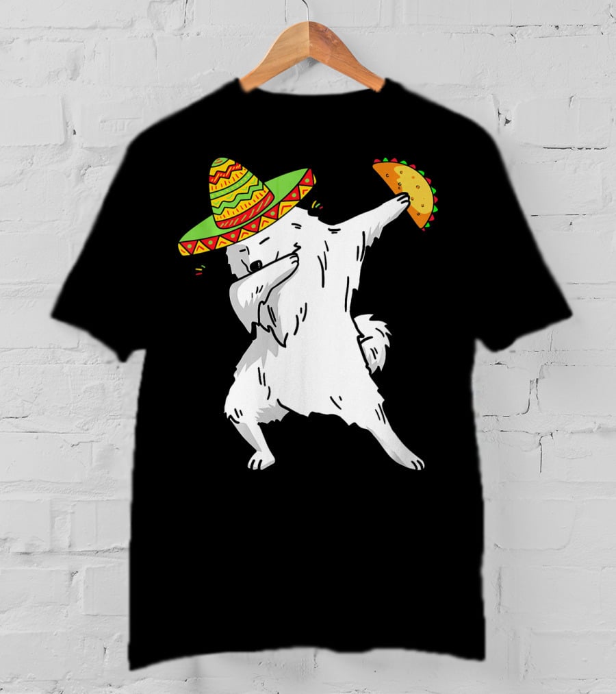 Cinco De Mayo Samoyed Dabbing With Taco And Sombrero T-Shirt