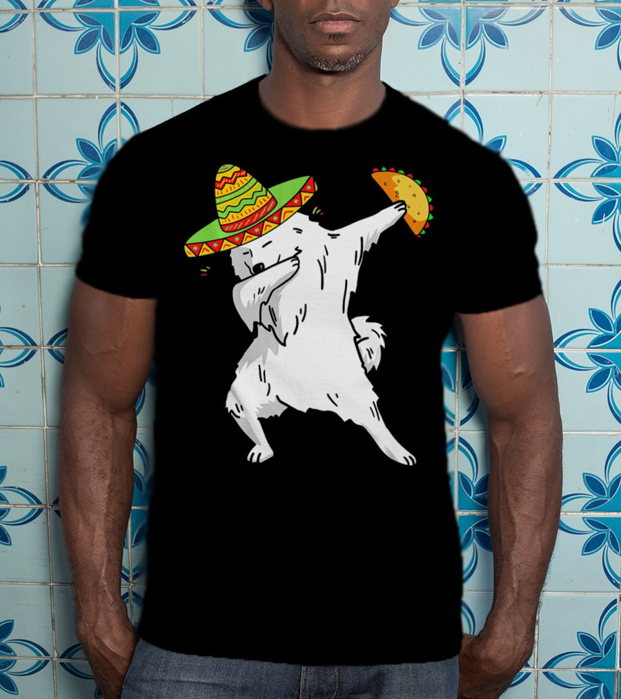 Cinco De Mayo Samoyed Dabbing With Taco And Sombrero T-Shirt