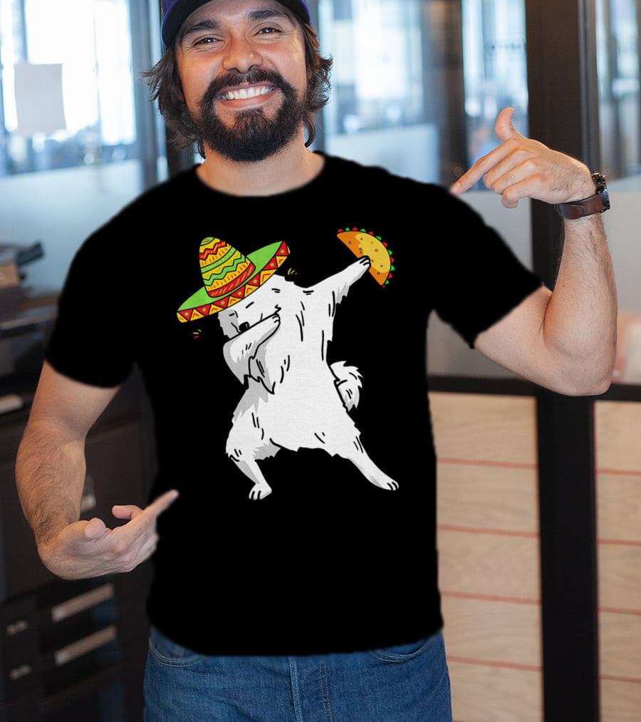 Cinco De Mayo Samoyed Dabbing With Taco And Sombrero T-Shirt