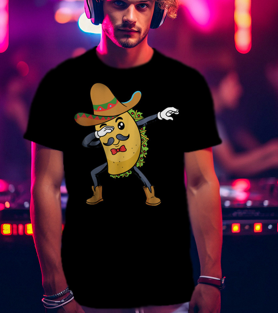Cinco De Mayo Sombrero Dabbing Taco Fiesta T-Shirt