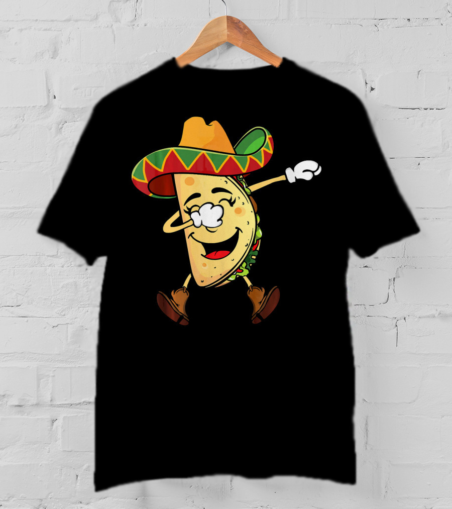Dabbing Taco Sombrero Mexican Cinco De Mayo T-Shirt