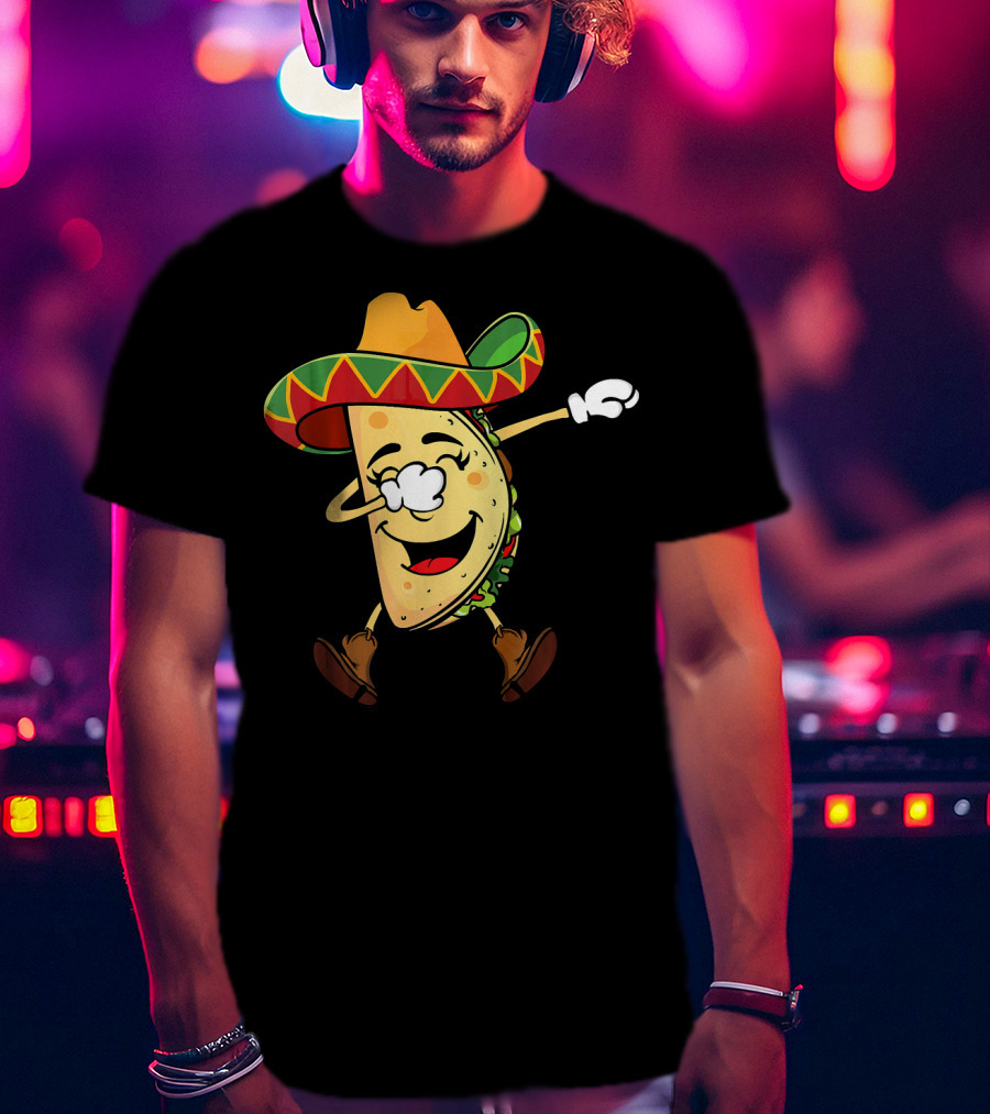 Dabbing Taco Sombrero Mexican Cinco De Mayo T-Shirt