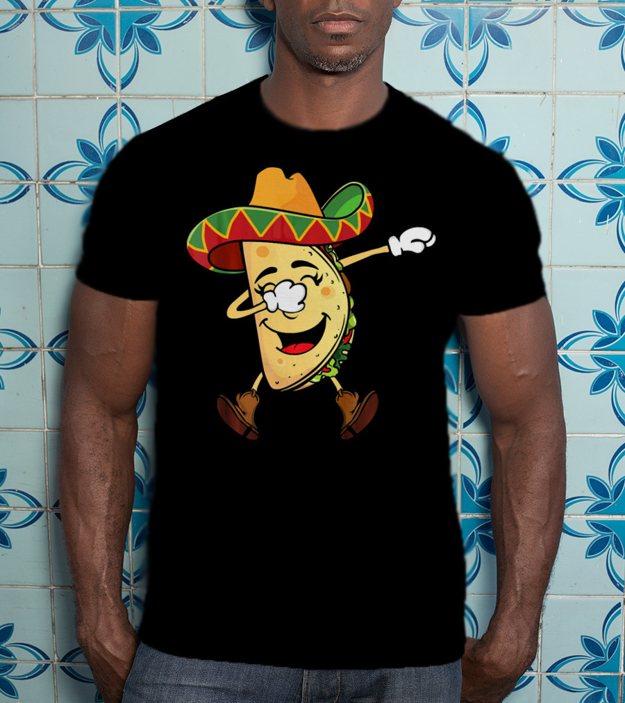 Dabbing Taco Sombrero Mexican Cinco De Mayo T-Shirt