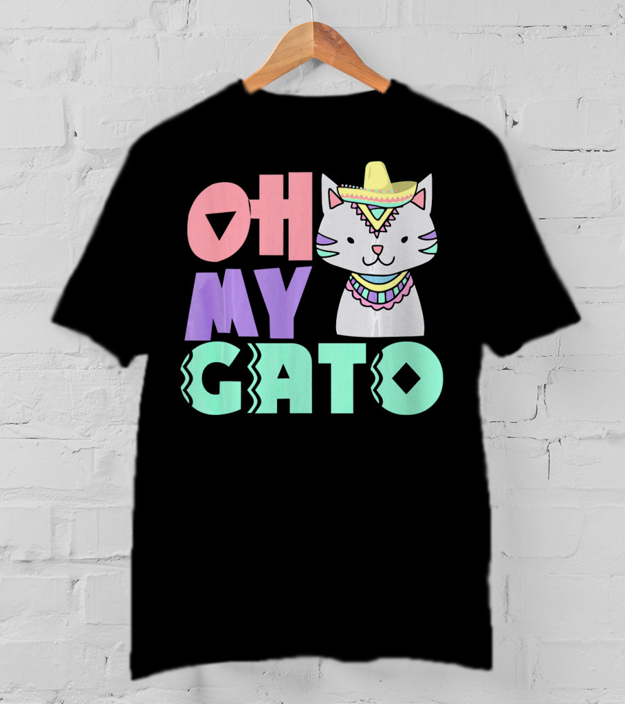 Oh My Gato Cinco De Mayo Cat Sombrero And Poncho T-Shirt