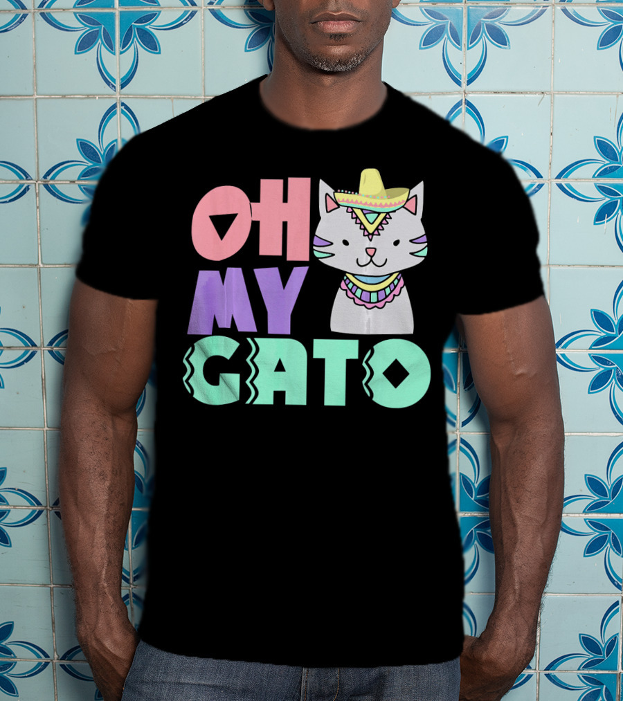 Oh My Gato Cinco De Mayo Cat Sombrero And Poncho T-Shirt