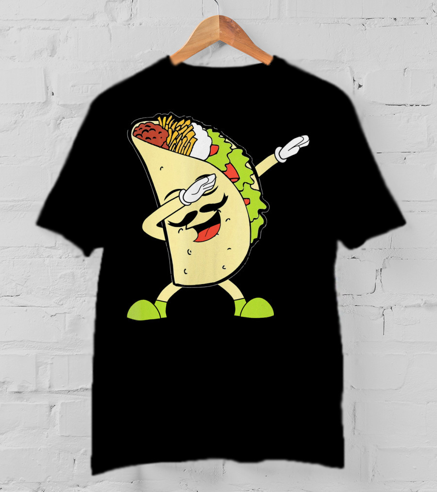 Dabbing Taco With Lettuce And Cheese For Taco Tuesday Or Cinco De Mayo T-Shirt