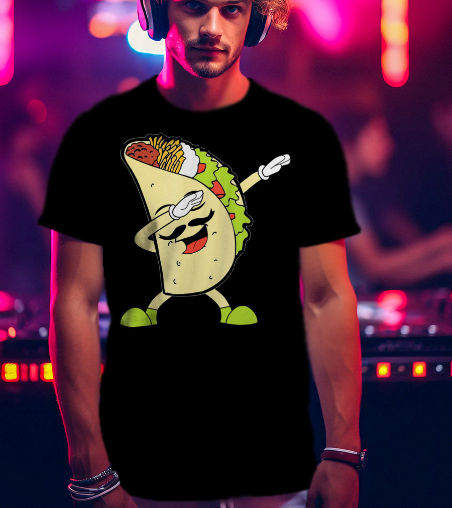 Dabbing Taco With Lettuce And Cheese For Taco Tuesday Or Cinco De Mayo T-Shirt