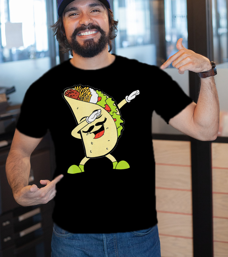 Dabbing Taco With Lettuce And Cheese For Taco Tuesday Or Cinco De Mayo T-Shirt