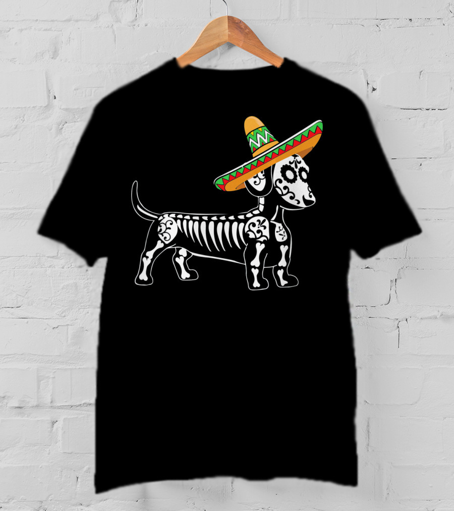 Dachshund Cinco De Mayo Skeleton Dog Sombrero Mom Pet Do T-Shirt