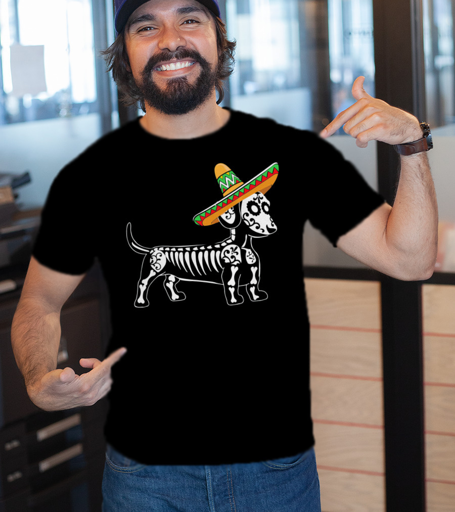 Dachshund Cinco De Mayo Skeleton Dog Sombrero Mom Pet Do T-Shirt