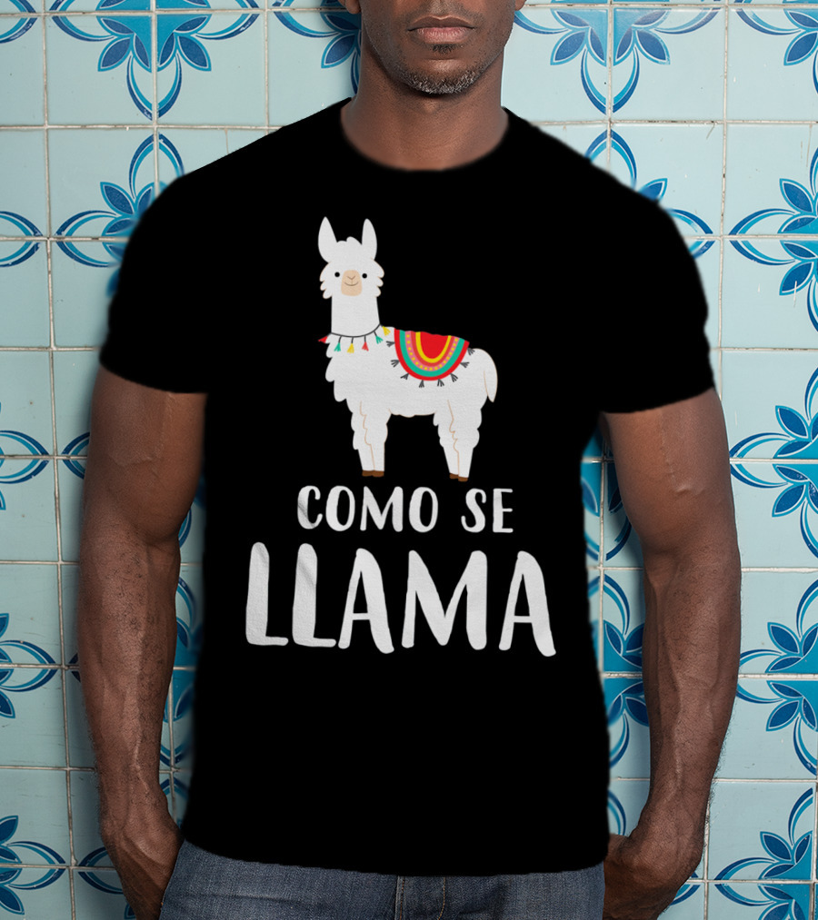 Cinco De Mayo Como Se Llama Llama With Colorful Blanket T-Shirt