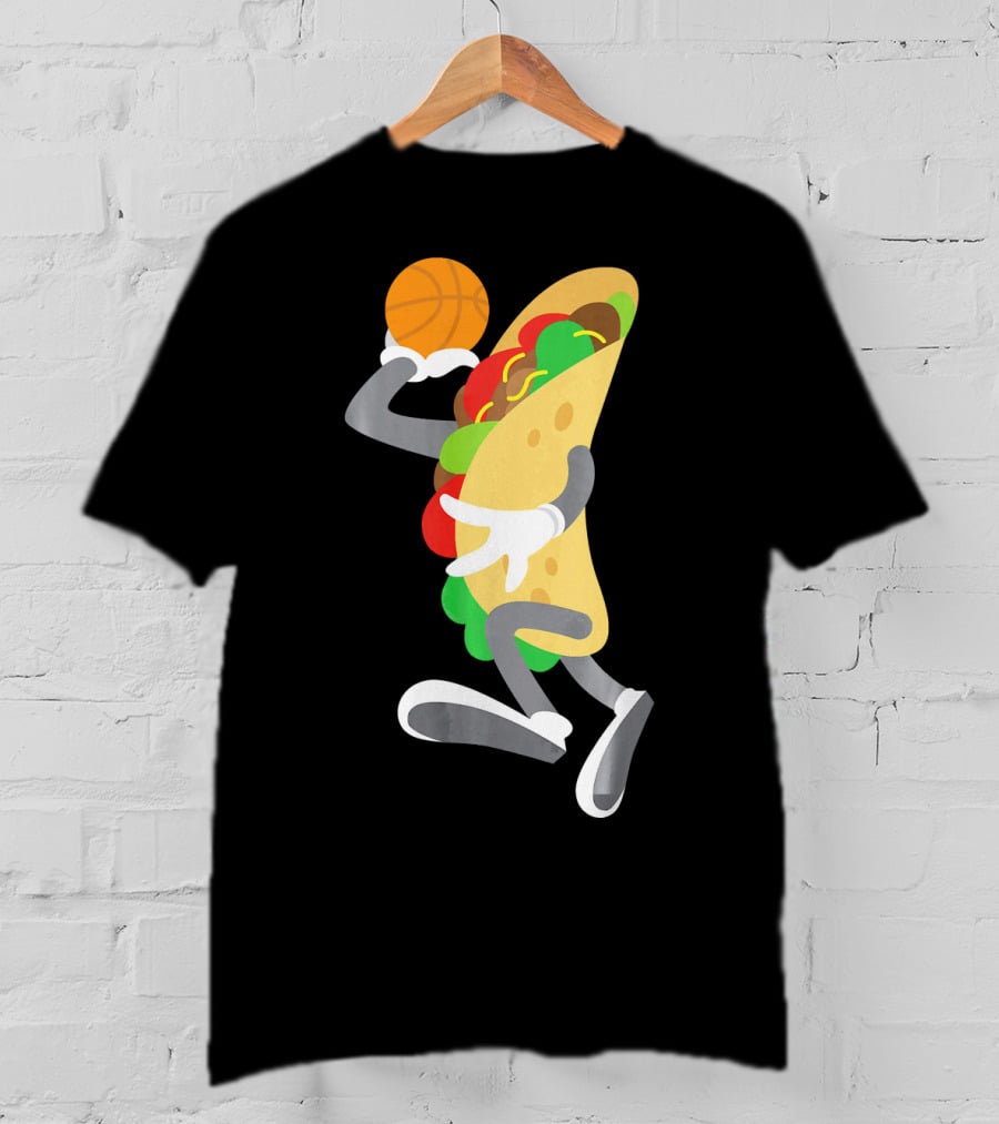 Cinco De Mayo Taco Dunking Basketball Fun T-Shirt