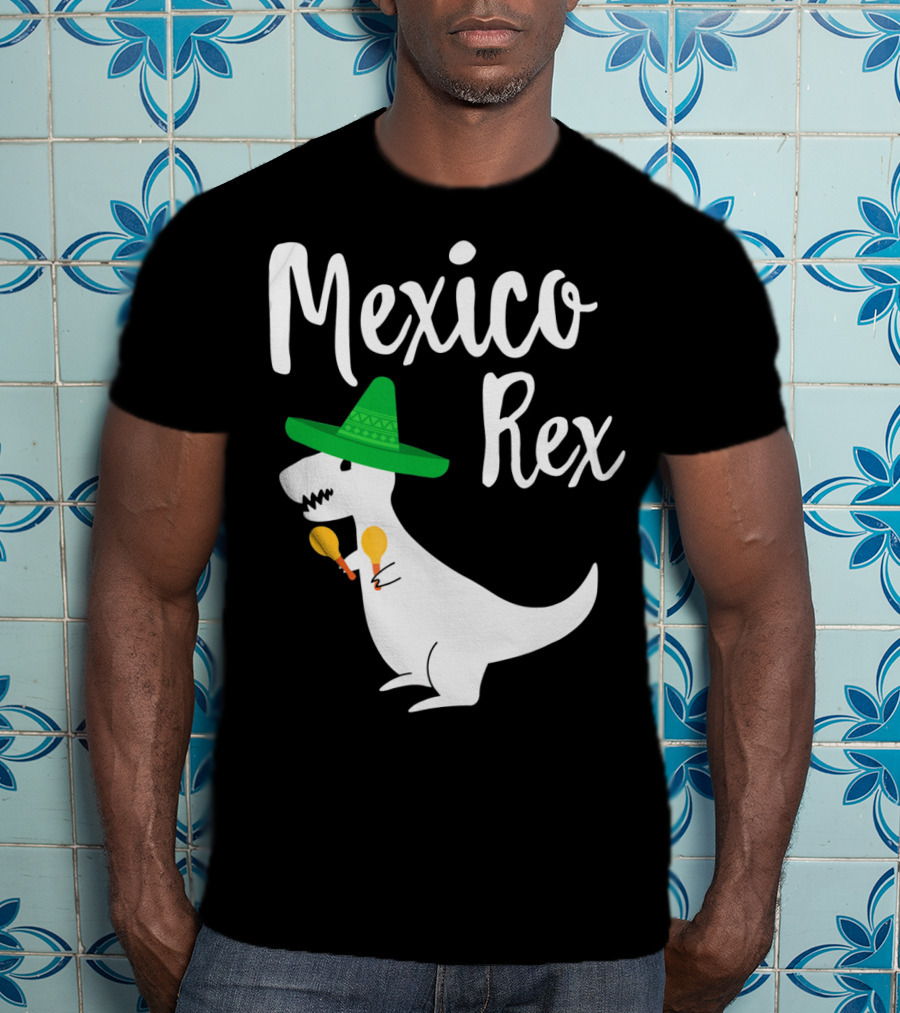 Mexico Rex Sombrero Maracas Cute Dinosaur Pun T-Shirt