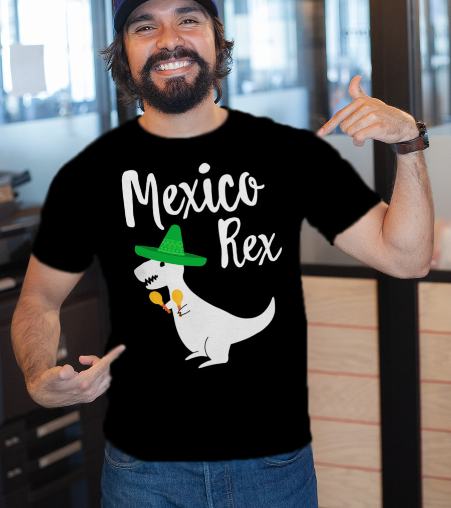 Mexico Rex Sombrero Maracas Cute Dinosaur Pun T-Shirt