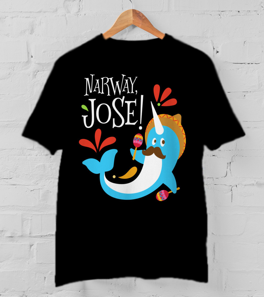 Narway Jose Narwhale Sombrero Maracas Fiesta Fun T-Shirt