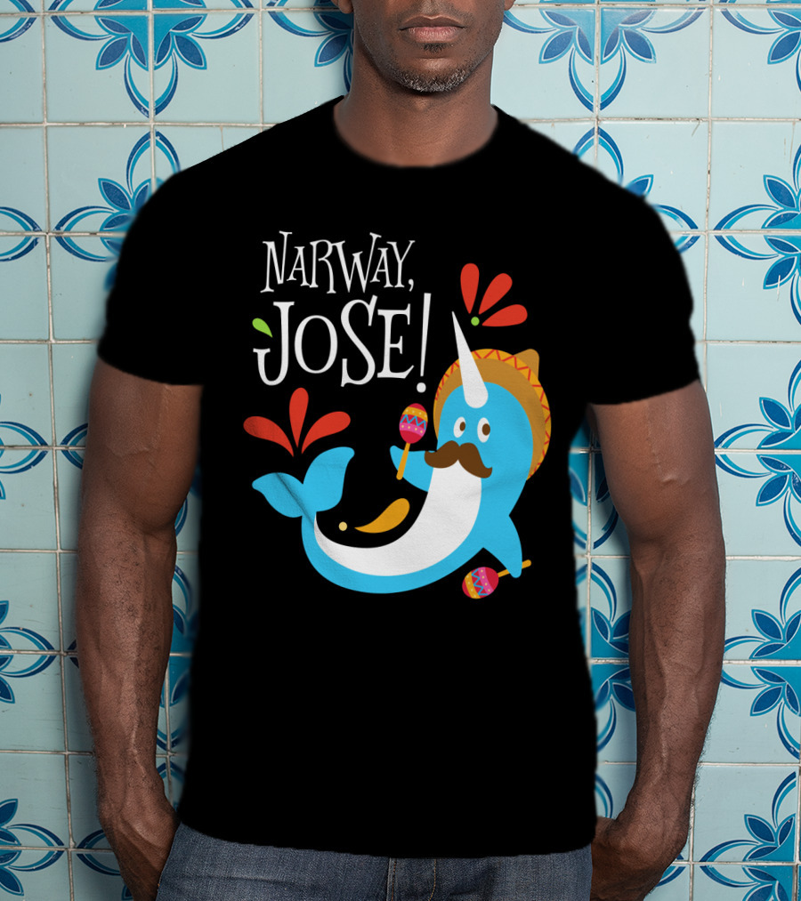 Narway Jose Narwhale Sombrero Maracas Fiesta Fun T-Shirt