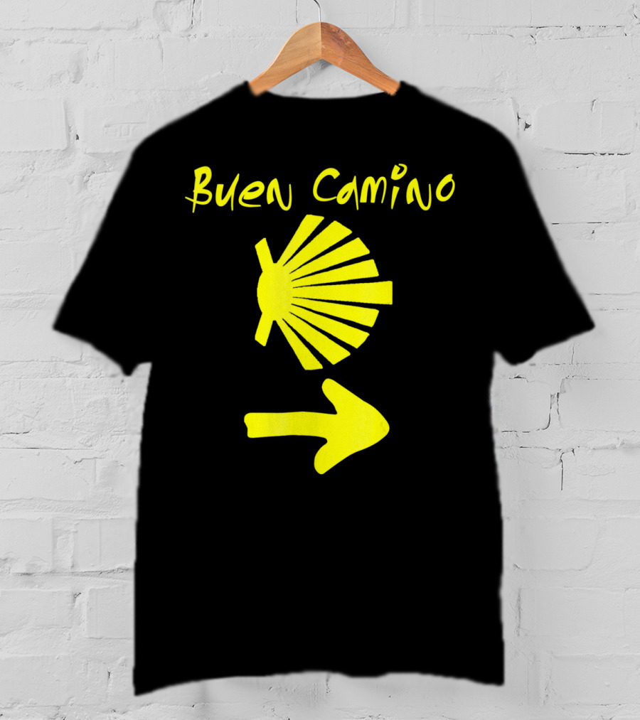 Buen Camino Santiago Yellow Shell Arrow T-Shirt