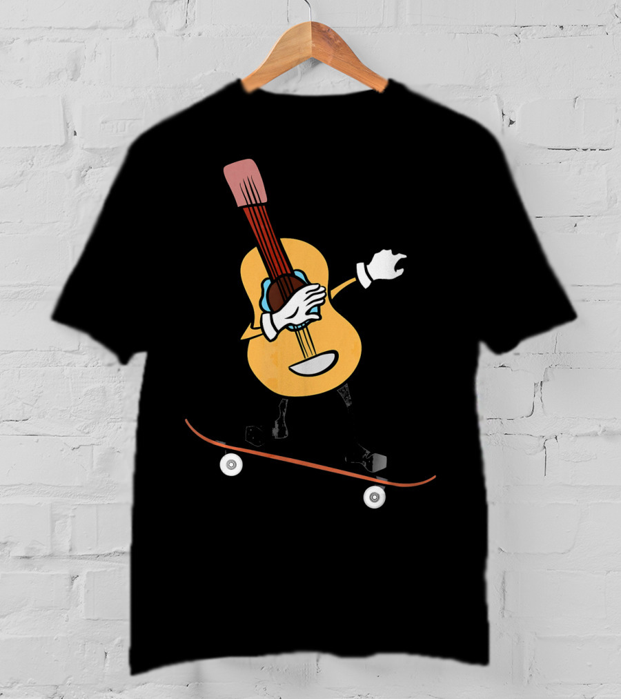 Skateboard Cinco De Mayo Funny Mexico Guitar Riding T-Shirt