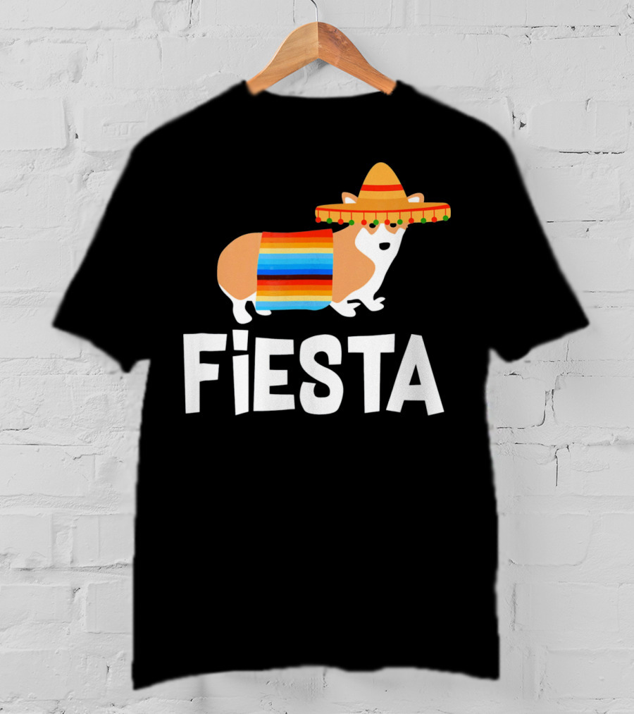 Fiesta Corgi Sombrero Cinco De Mayo T-Shirt