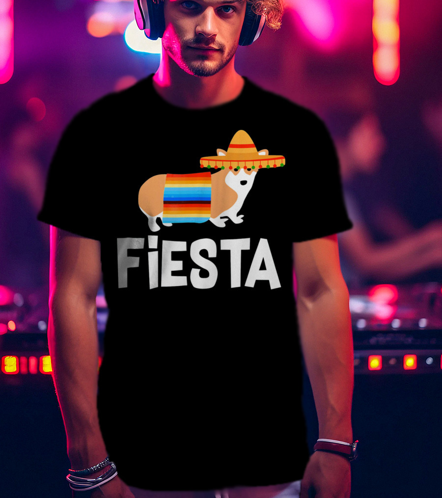 Fiesta Corgi Sombrero Cinco De Mayo T-Shirt