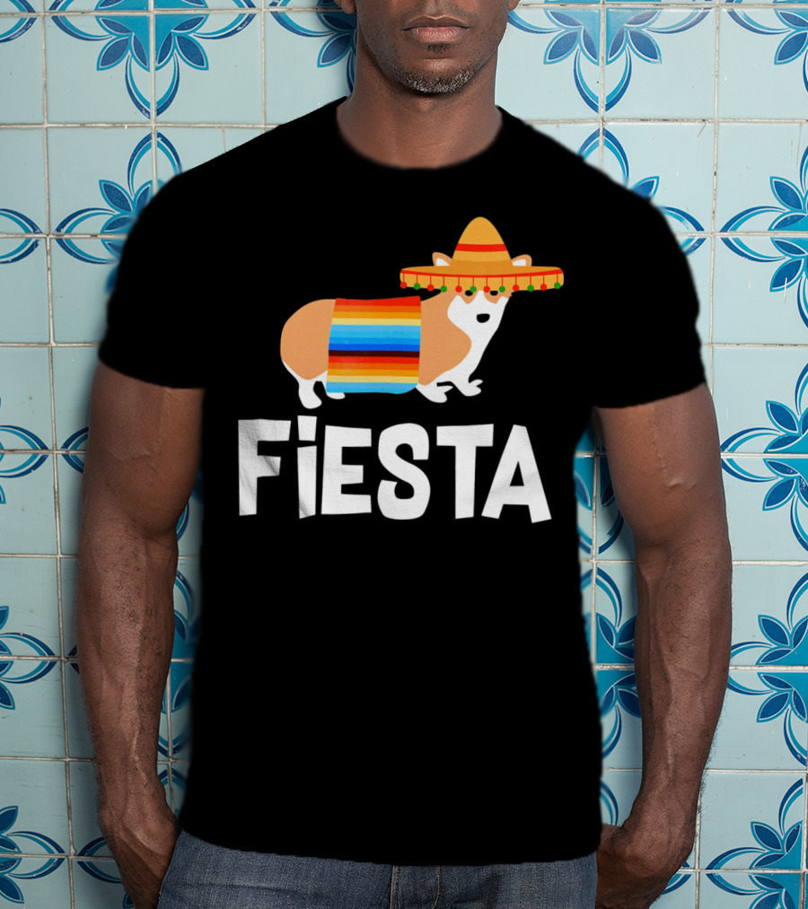 Fiesta Corgi Sombrero Cinco De Mayo T-Shirt